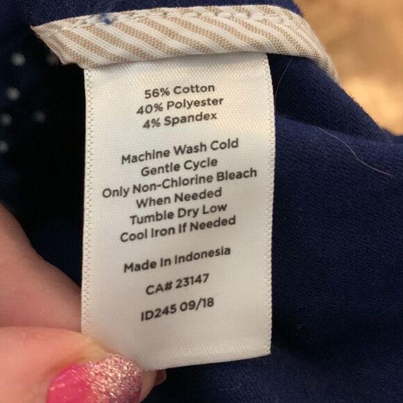 Talbots Plus Navy Blue polkadot buttoned up jacket 2X - Picture 11 of 12